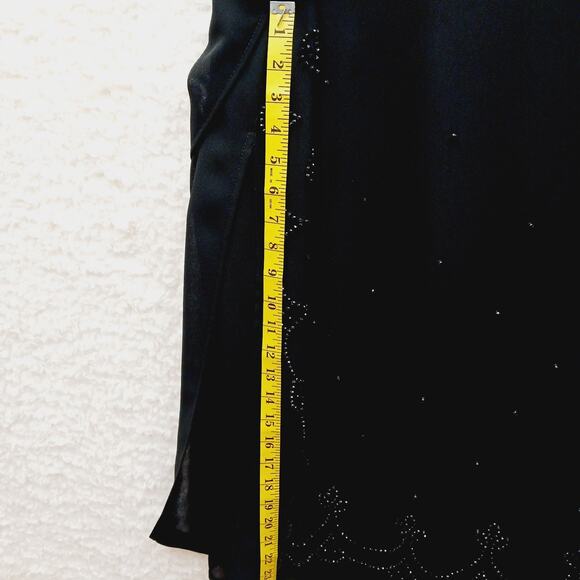 Skirt Maxi Size 18W Black Bead Scallop Evening Elegant Glam Formal Old Money - Picture 7 of 16